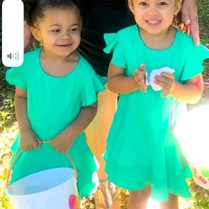 Flutter sleeve flare dress